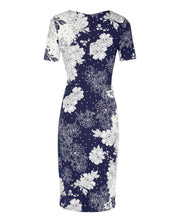 Load image into Gallery viewer, Crew Neck Twist Knot Print Dress
