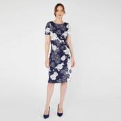 Load image into Gallery viewer, Crew Neck Twist Knot Print Dress
