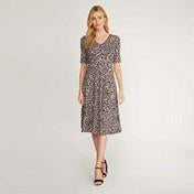 Load image into Gallery viewer, 3/4 Sleeve V-Neck Pebble Print Dress
