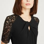 Load image into Gallery viewer, Black Lace Sleeve Jumpsuit
