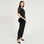 Load image into Gallery viewer, Black Lace Sleeve Jumpsuit
