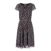 Load image into Gallery viewer, Black Ditsy Daisy Print Tea Dress
