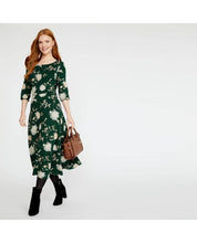 Load image into Gallery viewer, Evergreen Round Neck Fit and Flare Dress
