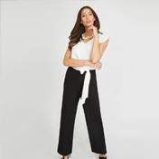 Load image into Gallery viewer, Black and Ivory Two Tone Jumpsuit
