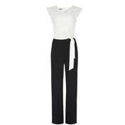 Load image into Gallery viewer, Black and Ivory Two Tone Jumpsuit
