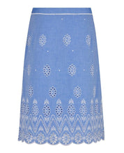 Load image into Gallery viewer, Embroidery and Cutwork Linen A-Line Skirt
