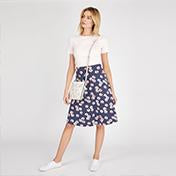 Load image into Gallery viewer, Blossom Print Midi Jersey Skirt
