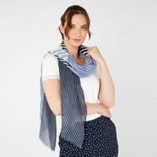 Load image into Gallery viewer, Blue Striped Colourblock Scarf
