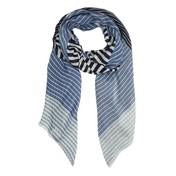 Load image into Gallery viewer, Blue Striped Colourblock Scarf
