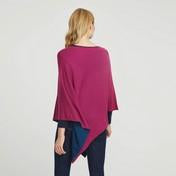 Load image into Gallery viewer, Cranberry/Teal Reversible Poncho
