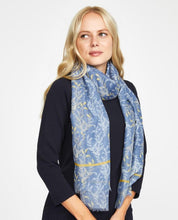 Load image into Gallery viewer, Light Blue Underwater Leaves Scarf
