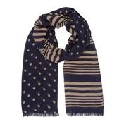 Load image into Gallery viewer, Cafe Creme Spot and Stripe Scarf
