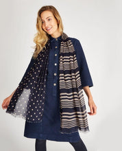 Load image into Gallery viewer, Cafe Creme Spot and Stripe Scarf
