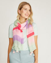 Load image into Gallery viewer, Flower Show Striped Tassel Scarf

