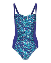 Load image into Gallery viewer, Cobalt Leopard Ruche Swimsuit
