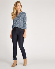 Load image into Gallery viewer, Blue Multi Pebble Print Henley Top
