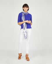 Load image into Gallery viewer, Cobalt Blue Lace Neck and Hem Top
